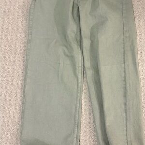 Zara Green Wide Leg Jeans with tie at bottom